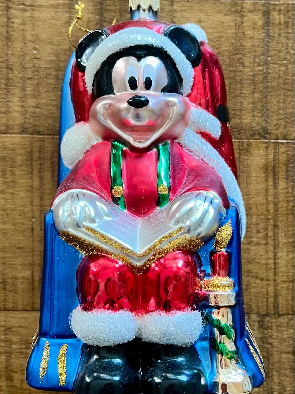 Vintage Disney Blown Glass Christmas Ornament Mickey Mouse LARGE